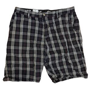 Volcom Plaid Chino Shorts 12 Inseam Skate Casual Fit Size 38